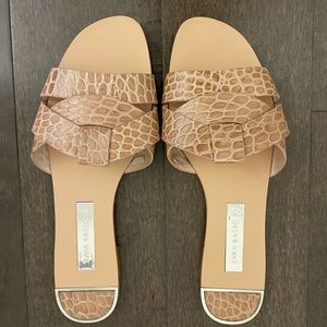 Zara tan flat slides in size 39